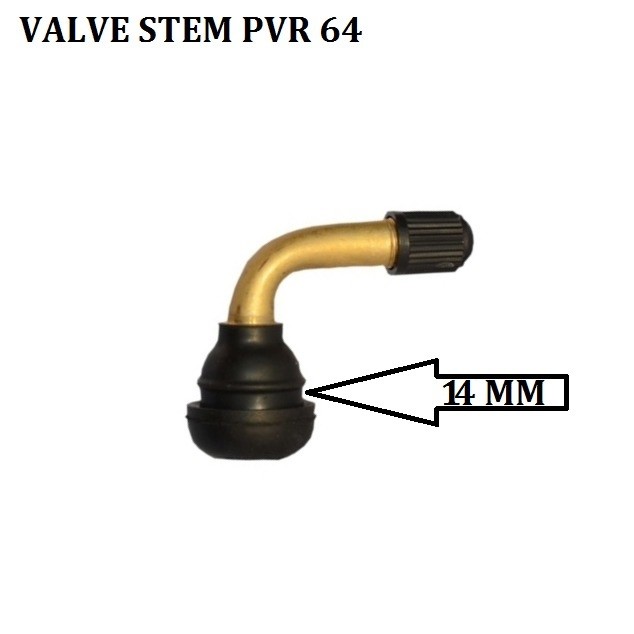 Valve Stem PVR 64 angled for ebike tubeless tire replacement for Ebike Pros , Emmo, Daymak, Tao Tao, Baja and Universal Ebike tire front or rear 14mm
